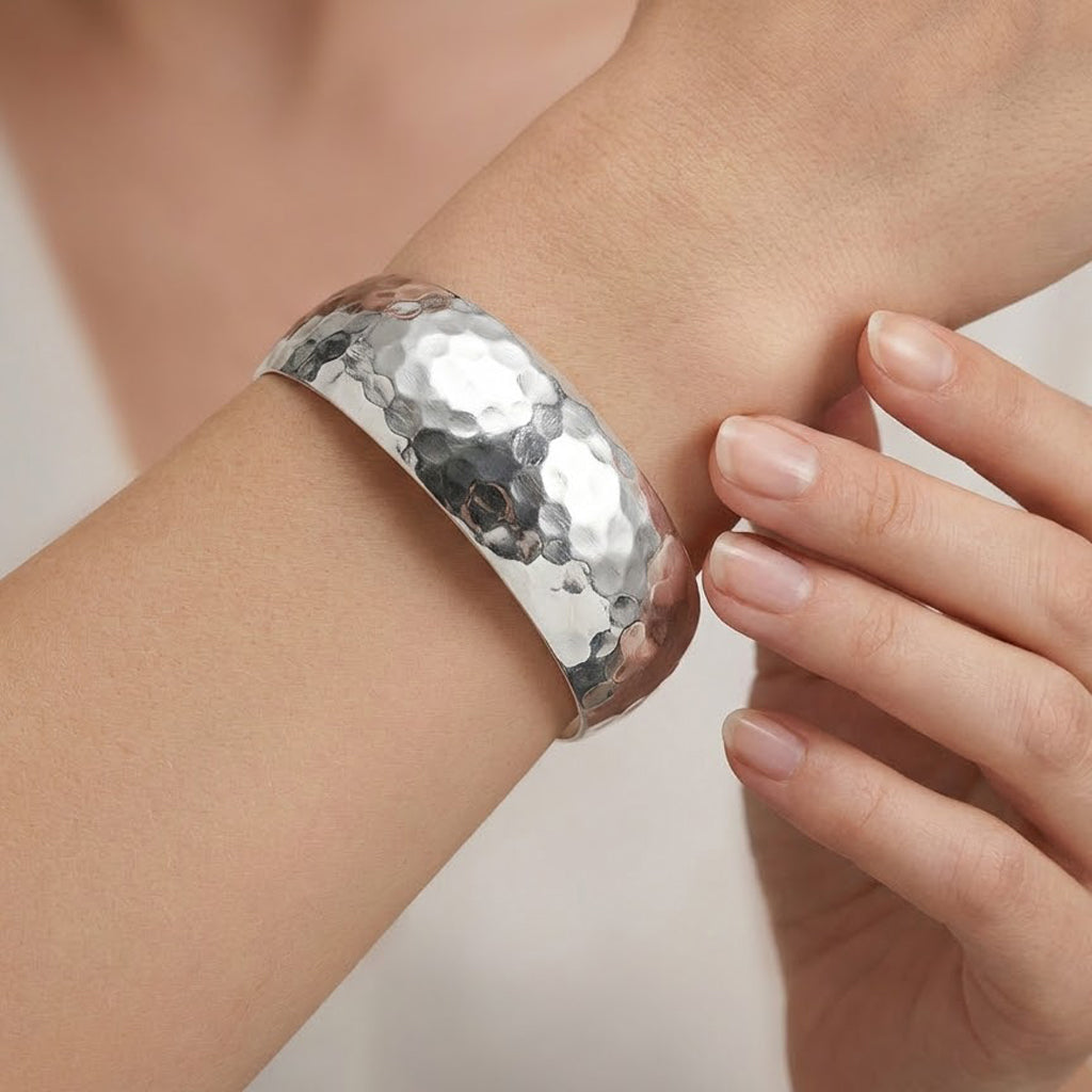 Brazalete Martillado de 1.5 cm Plata .925