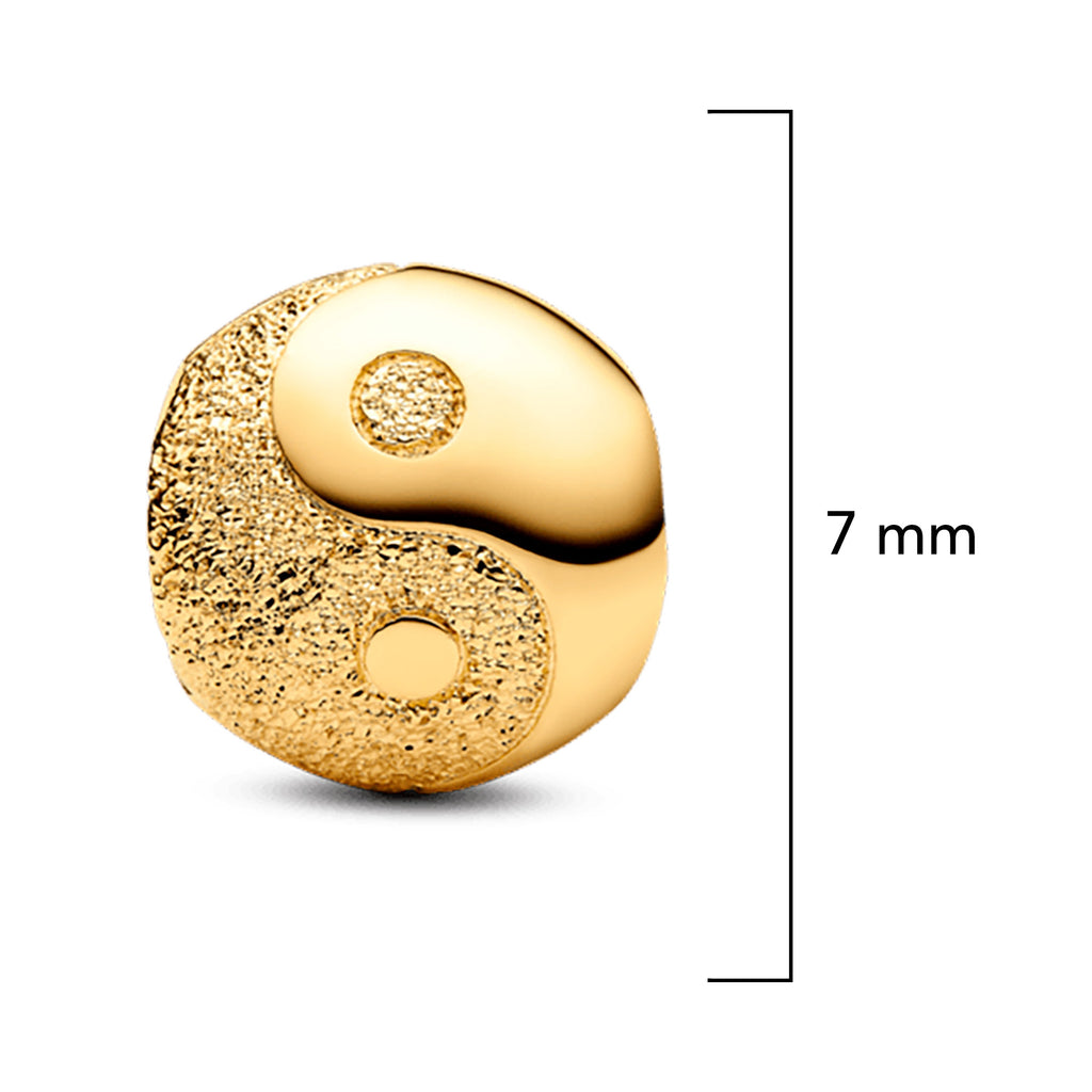 Charm Inspirado Pan 1:1 Yin Yang Dorado Chico, Plata .925