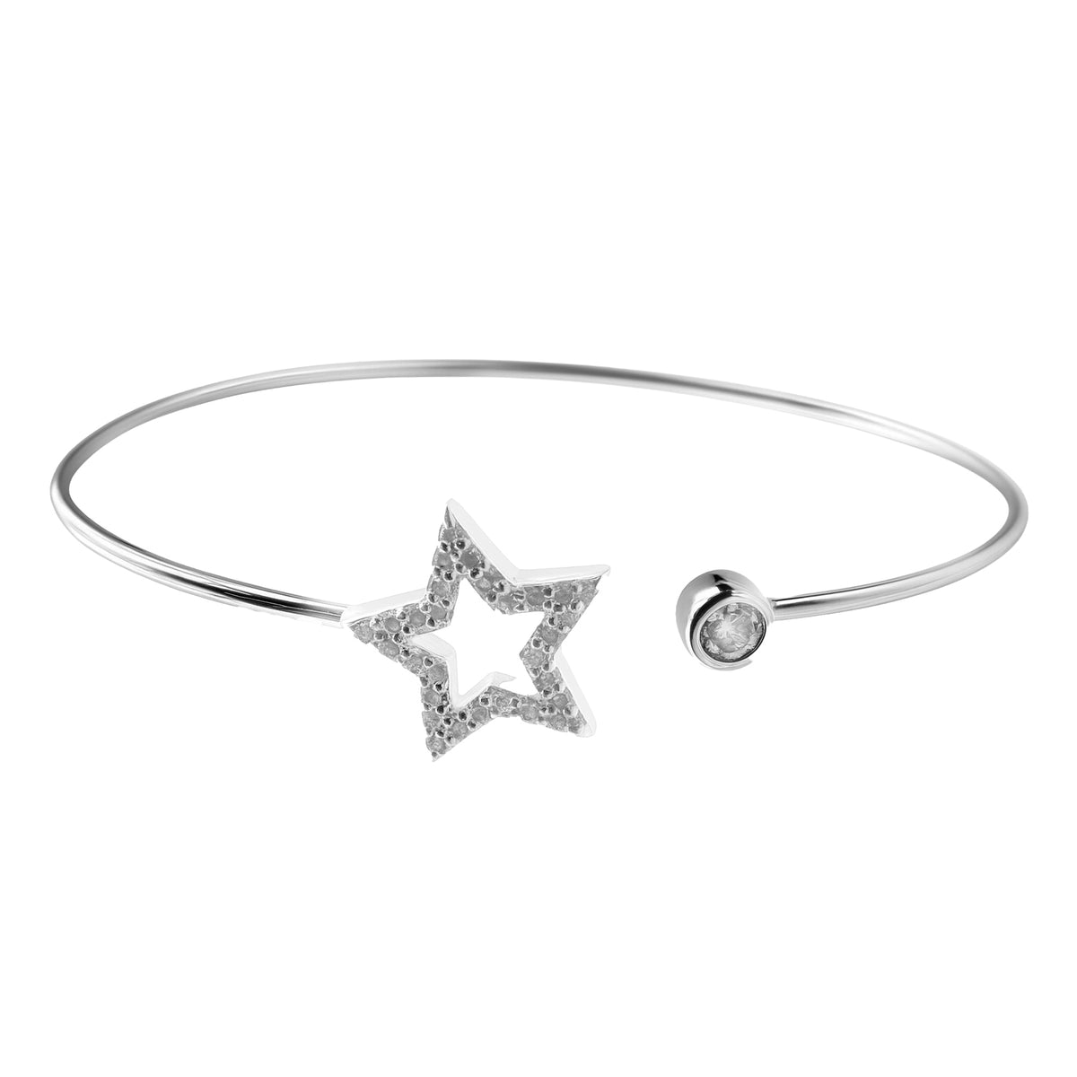Brazalete Silueta Estrellas con Micro Circonias Plata .925