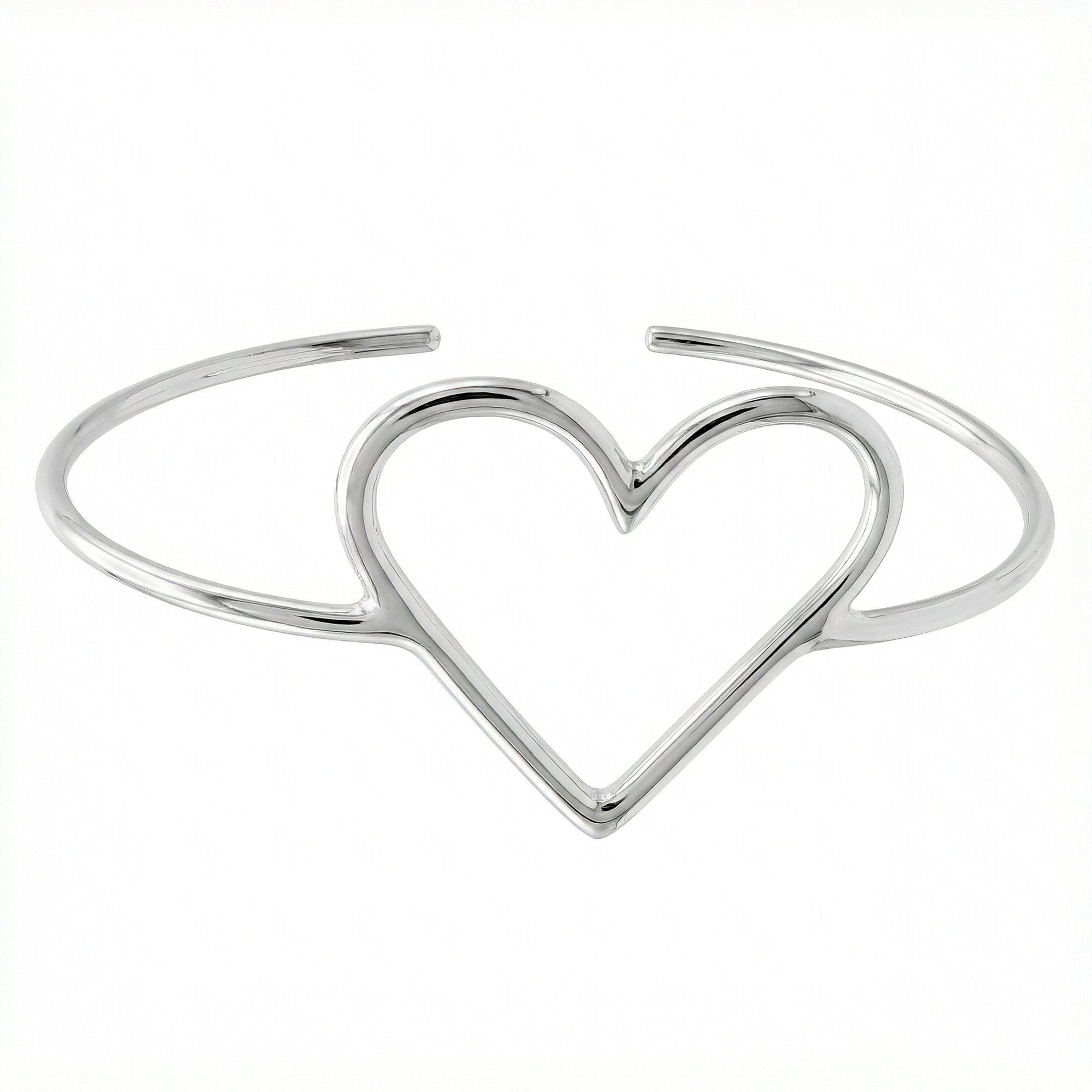 Brazalete de Corazon Liso Plata .925