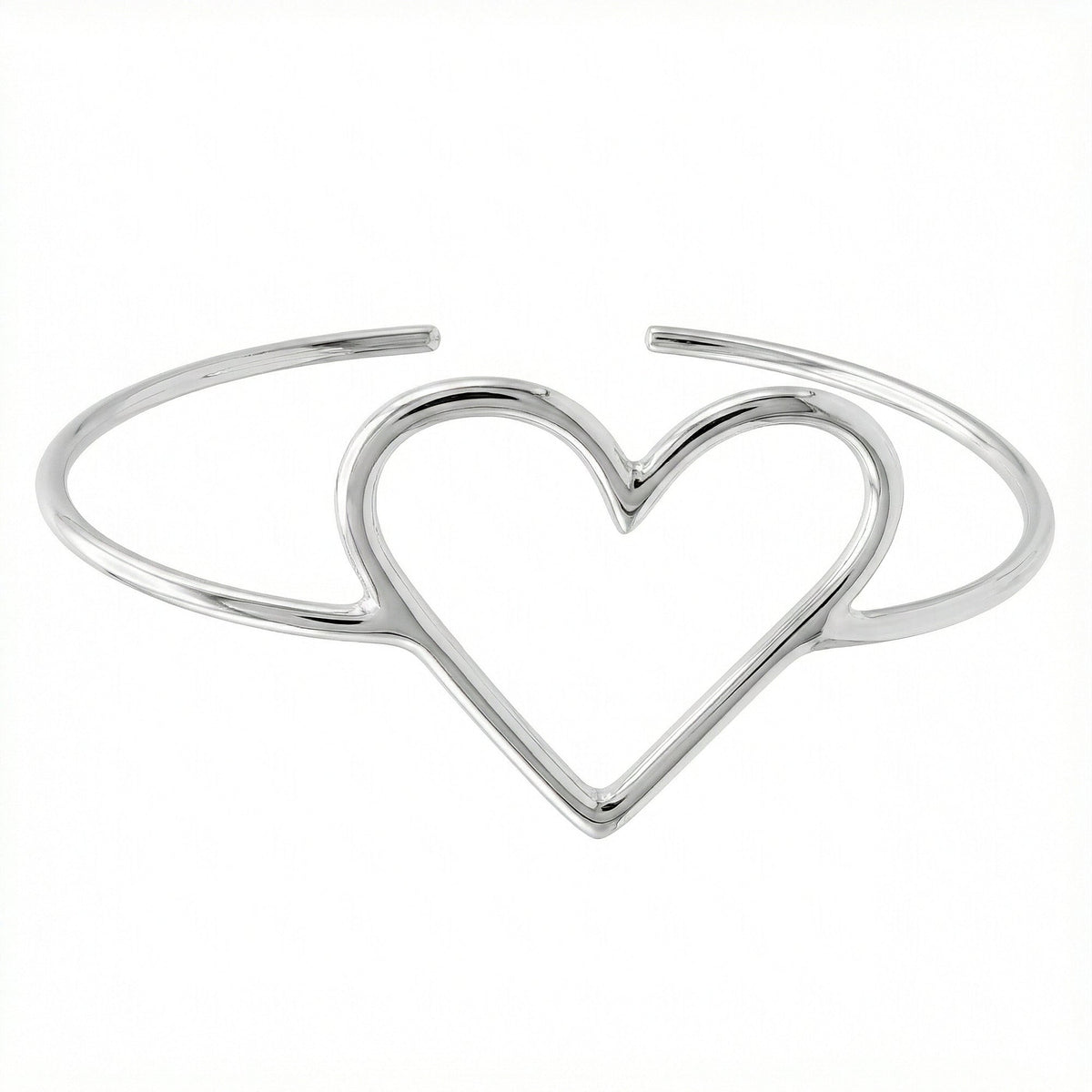 Brazalete de Corazon Liso Plata .925