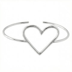 Brazalete de Corazon Liso Plata .925