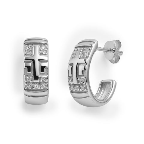 Arete cruz Plata .925