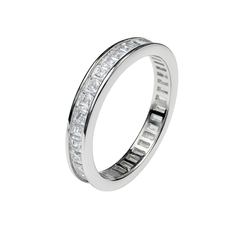 Anillo Churumbela Circonias Baguette Plata .925 con Rodio