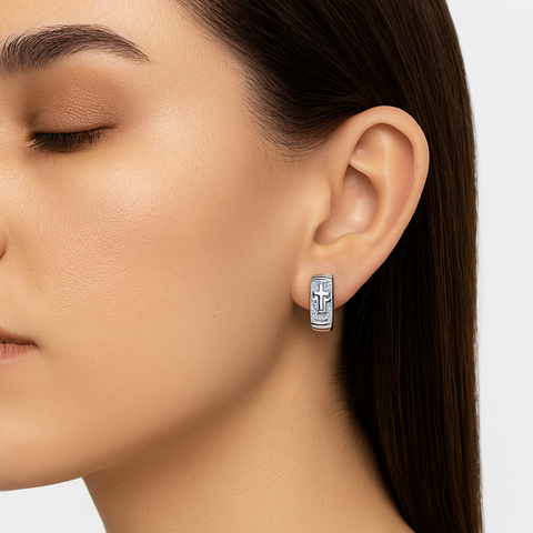 Arete cruz Plata .925