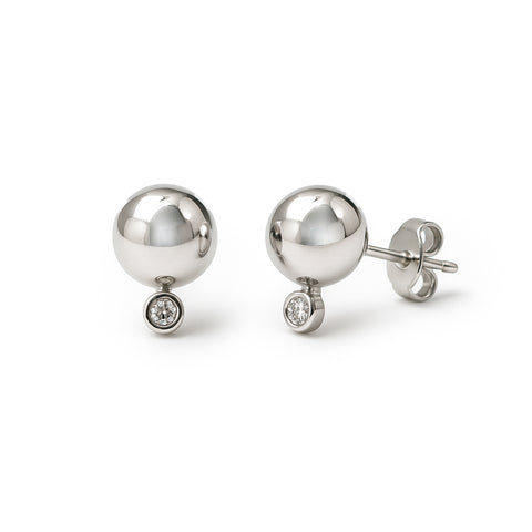 Broquel media bolita Plata .925