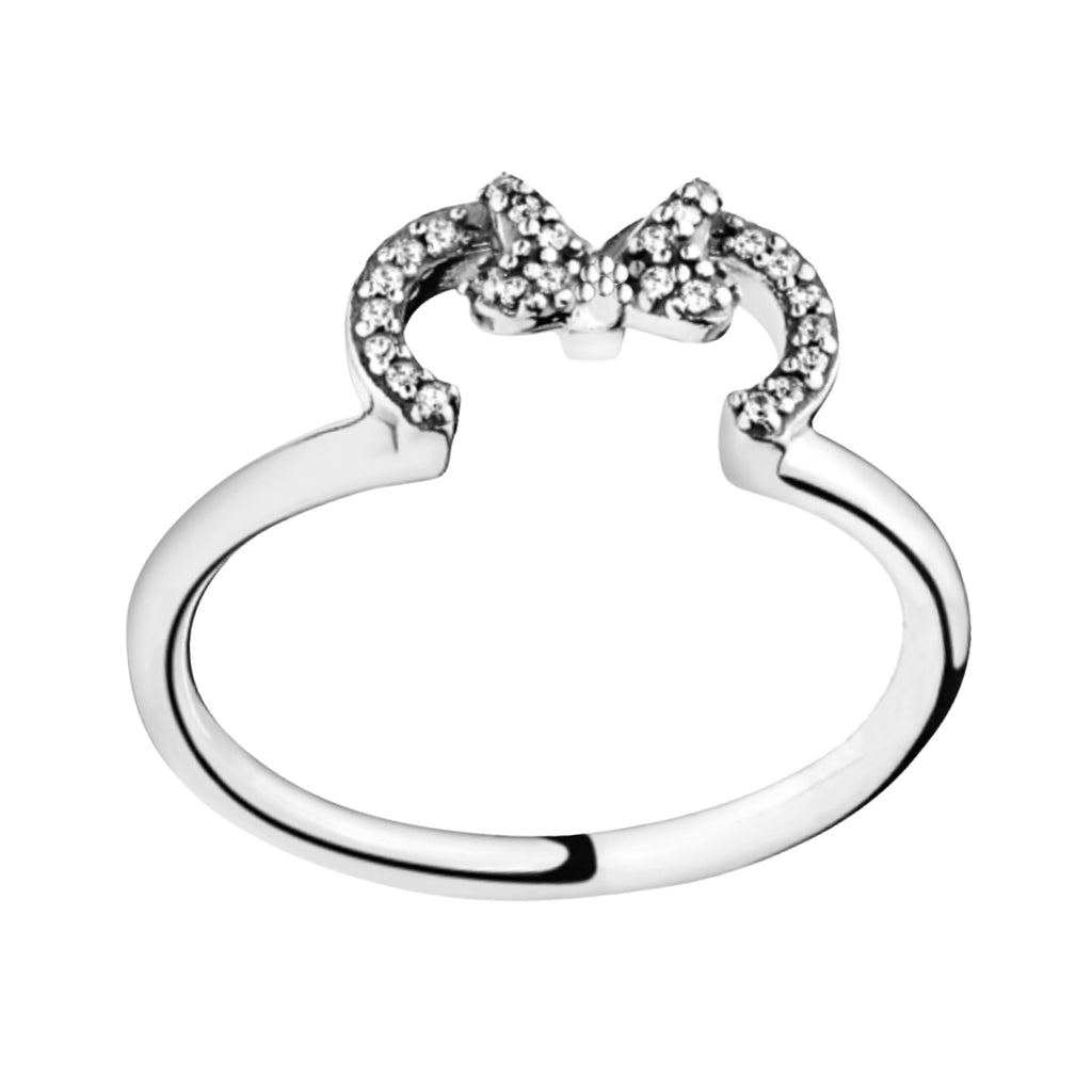 Anillo Inspirado Pan 1.1 Orejitas de Minnie con Micro Circonias Plata .925