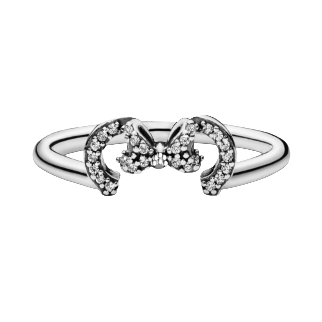 Anillo Inspirado Pan 1.1 Orejitas de Minnie con Micro Circonias Plata .925