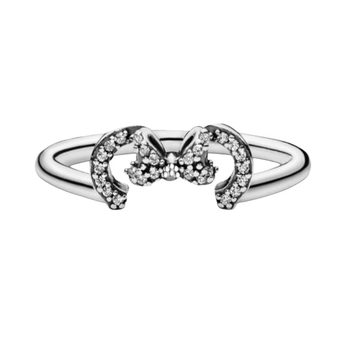 Anillo Inspirado Pan 1.1 Orejitas de Minnie con Micro Circonias Plata .925