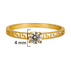 Anillo Solitario con Grecas Oro 10K