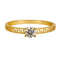Anillo Solitario con Grecas Oro 10K