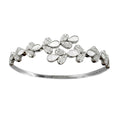 Brazalete Hojas con Piedras Naturales y Circonias Plata .925 con Baño de Rodio