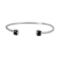 Brazalete Oso 1:1 Onix Facetado Plata .925 con Baño de Rodio