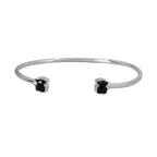 Brazalete Oso 1:1 Onix Facetado Plata .925 con Baño de Rodio