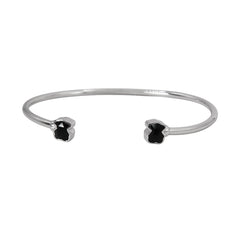 Brazalete Oso 1:1 Onix Facetado Plata .925 con Baño de Rodio