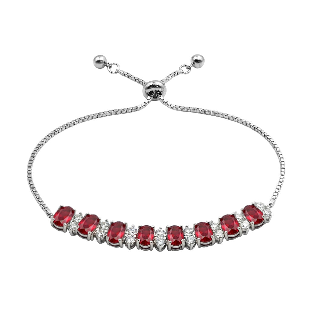 Pulsera Ajustable Multi Circonias y Micro Circonias Plata .925 con Rodio