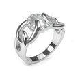Anillo Eslabones Grandes con Micro Circonias Plata .925 con Baño de Rodio