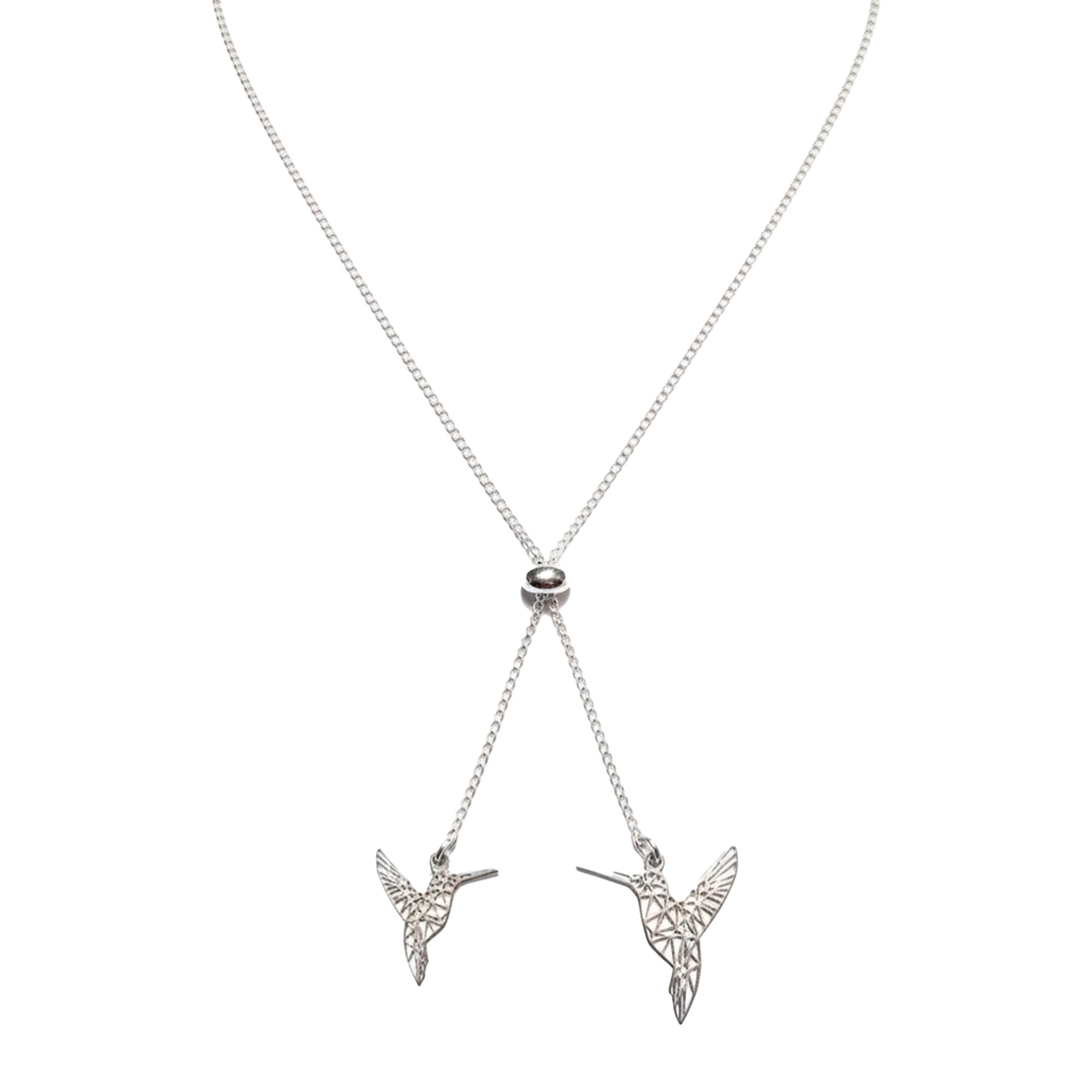 Collar Corbatero Colibri Calado con Cadena Cubana Plata .925