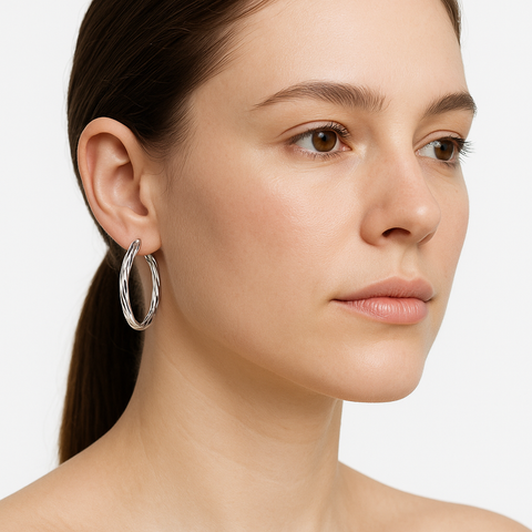 Arracada diamantada Plata .925