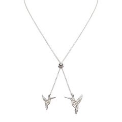 Collar Corbatero Colibri Calado con Cadena Cubana Plata .925