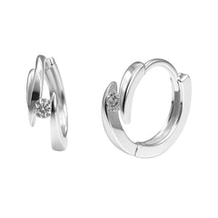Arracada Huggies Lisa con Circonia Plata .925