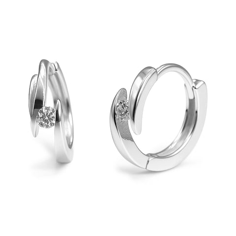 Huggie circonia Plata .925