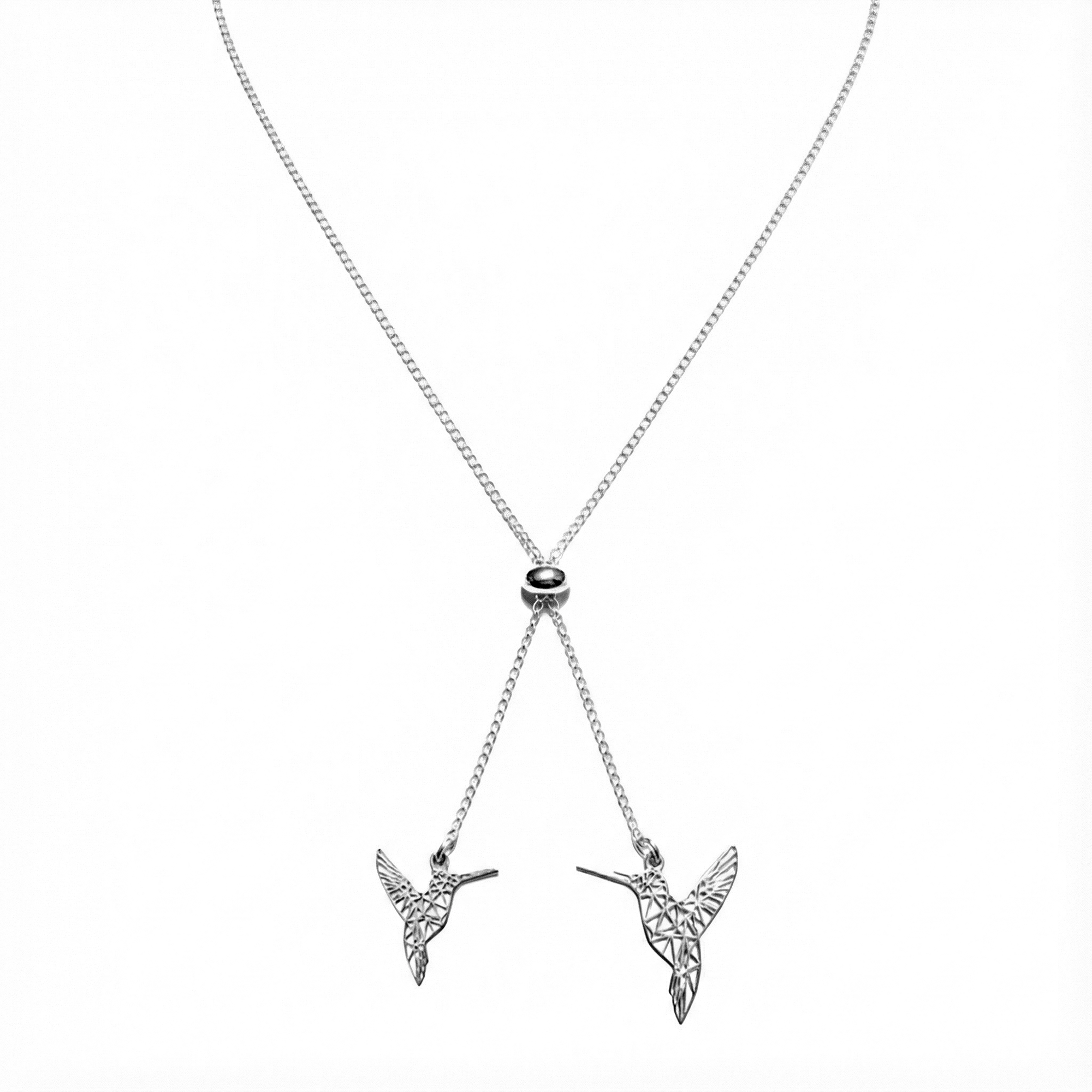 Collar Corbatero Colibri Calado con Cadena Cubana Plata .925