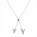 Collar Corbatero Colibri Calado con Cadena Cubana Plata .925