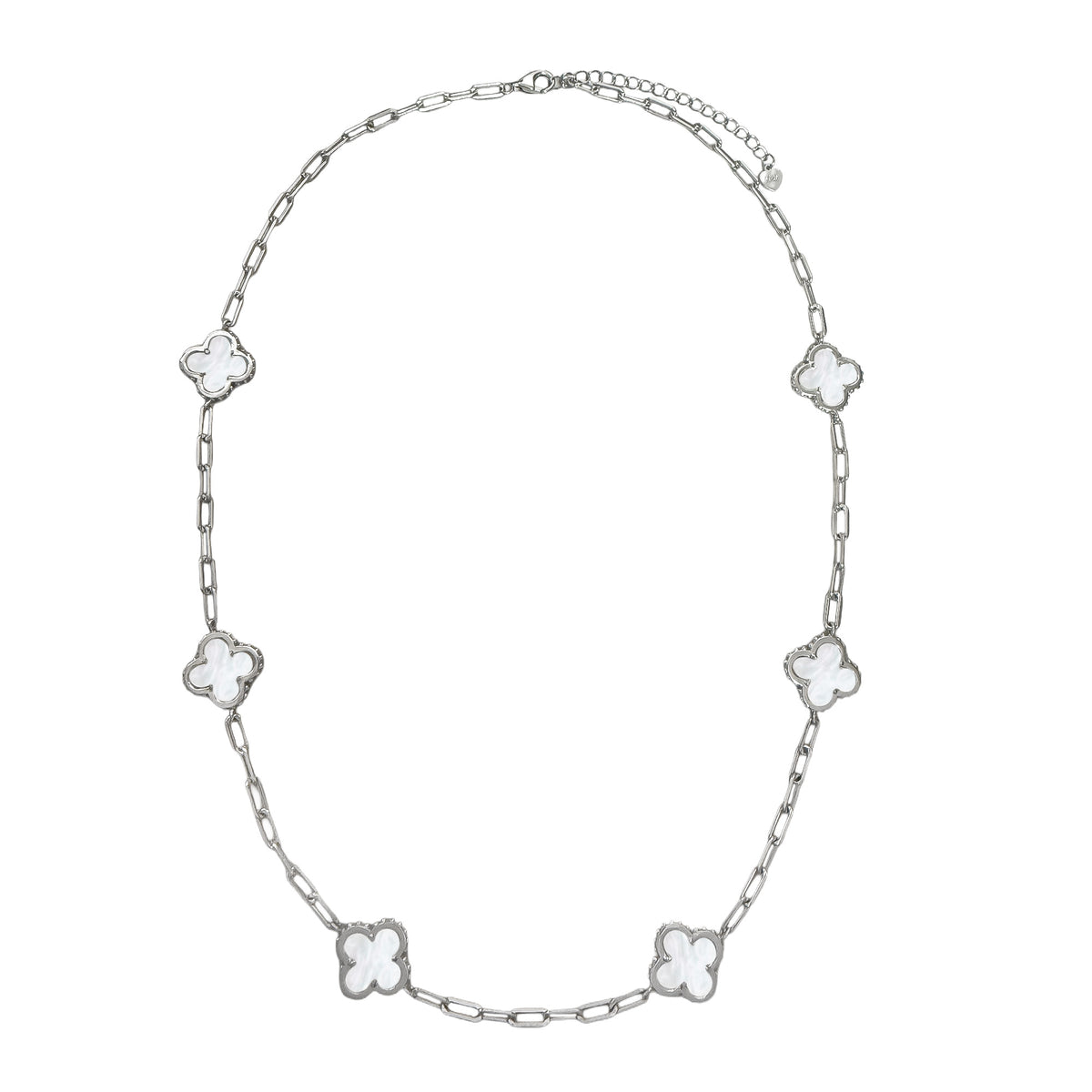 Collar Flores Inspirado Van C Piedras Naturales con Cadena Plaper Clip  Plata .925 con Rodio