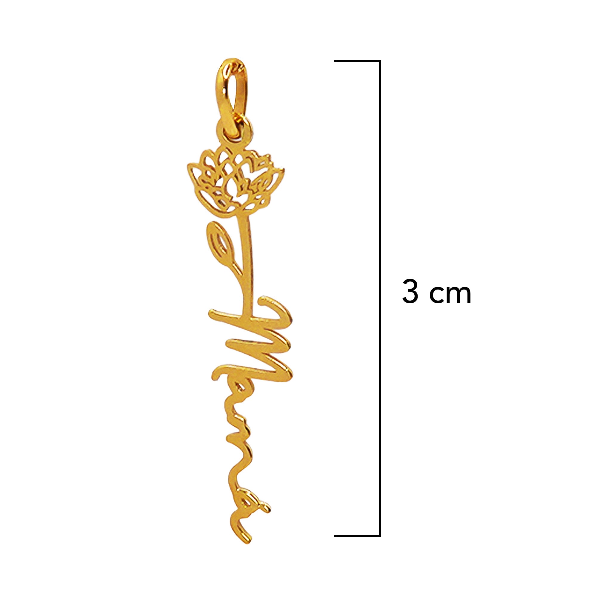 Dije Rosa Letra Mamá Oro 14K