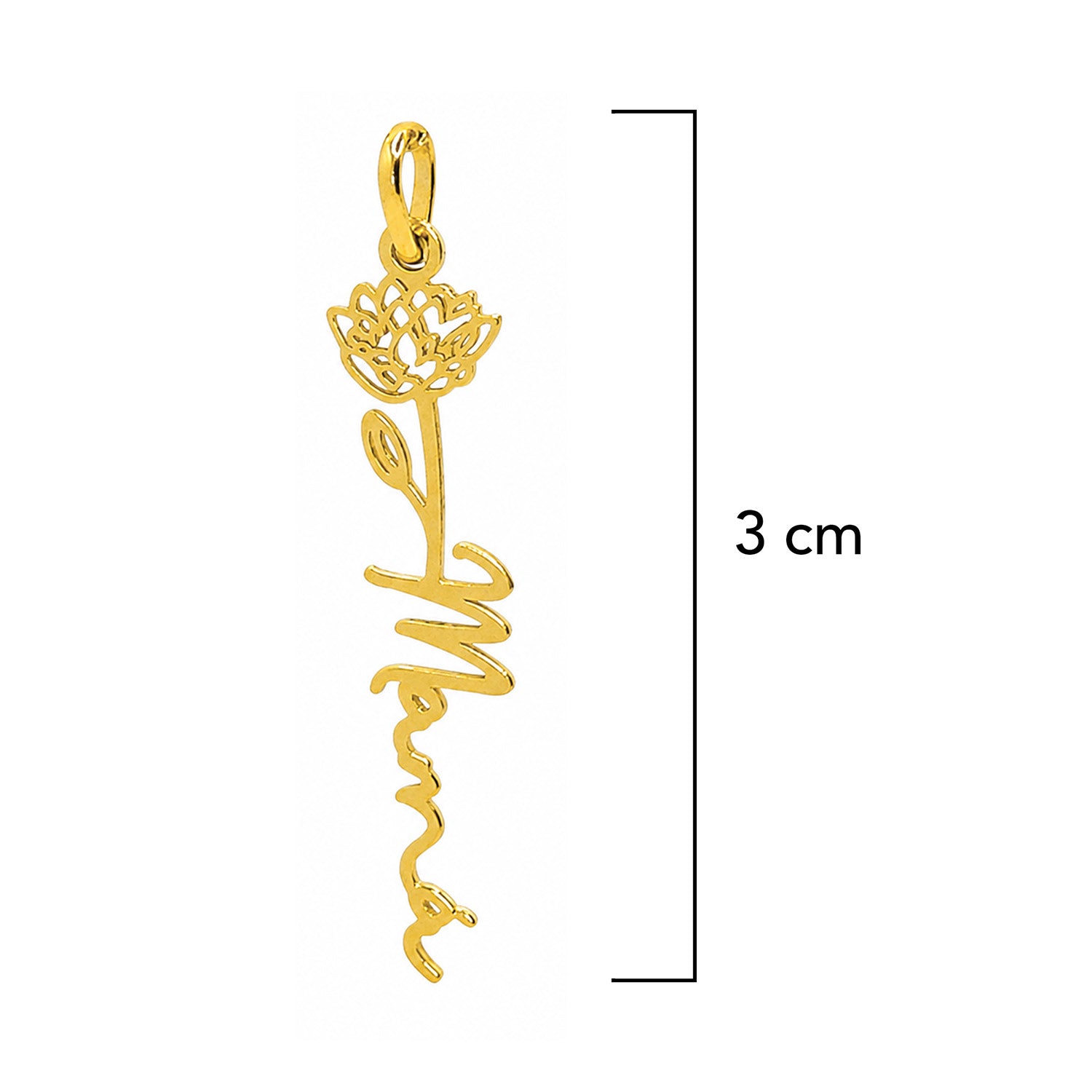 Dije Rosa Letra Mamá Oro 14K