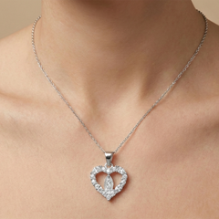 Dije Corazón con Virgen de Guadalupe y Circonias de 1.5cm Plata .925
