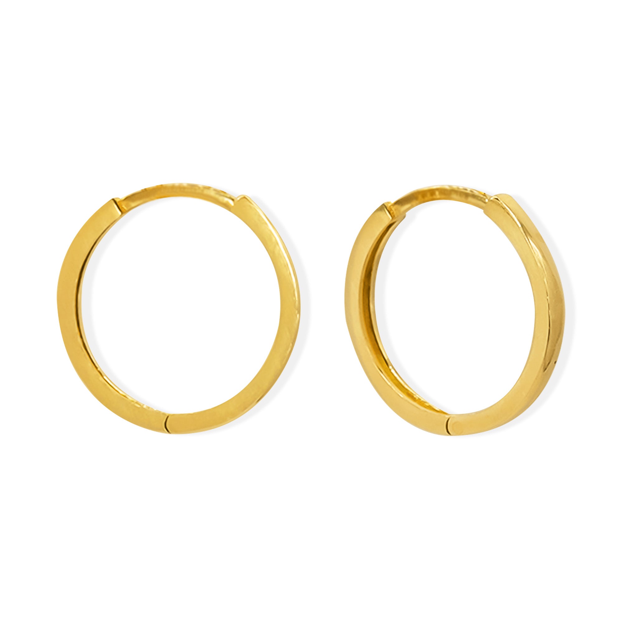 Arracada Huggies Lisas de 1.3cm, Oro 10K
