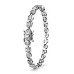 Pulsera con Circonias en Forma de Figuras Plata .925 con Rodio