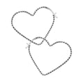 Arracada de Tubo Corazon Diamantada 4.5 cm Plata .925