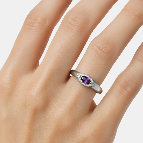 23Anillo Circonia Semilla Plata .925 con Rodio