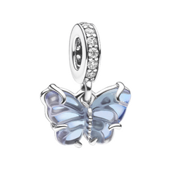 Charm Inspirado Pan 1:1 Mariposa con Micro Circonias Plata .925