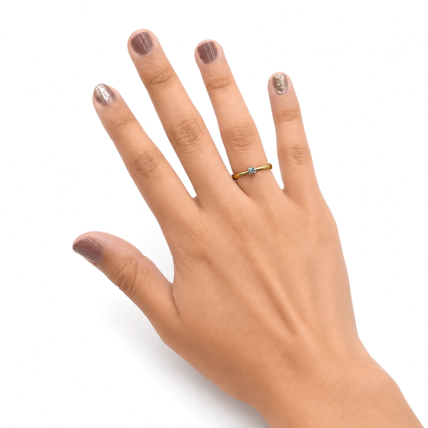 Anillo Solitario Circonia Oro 10K