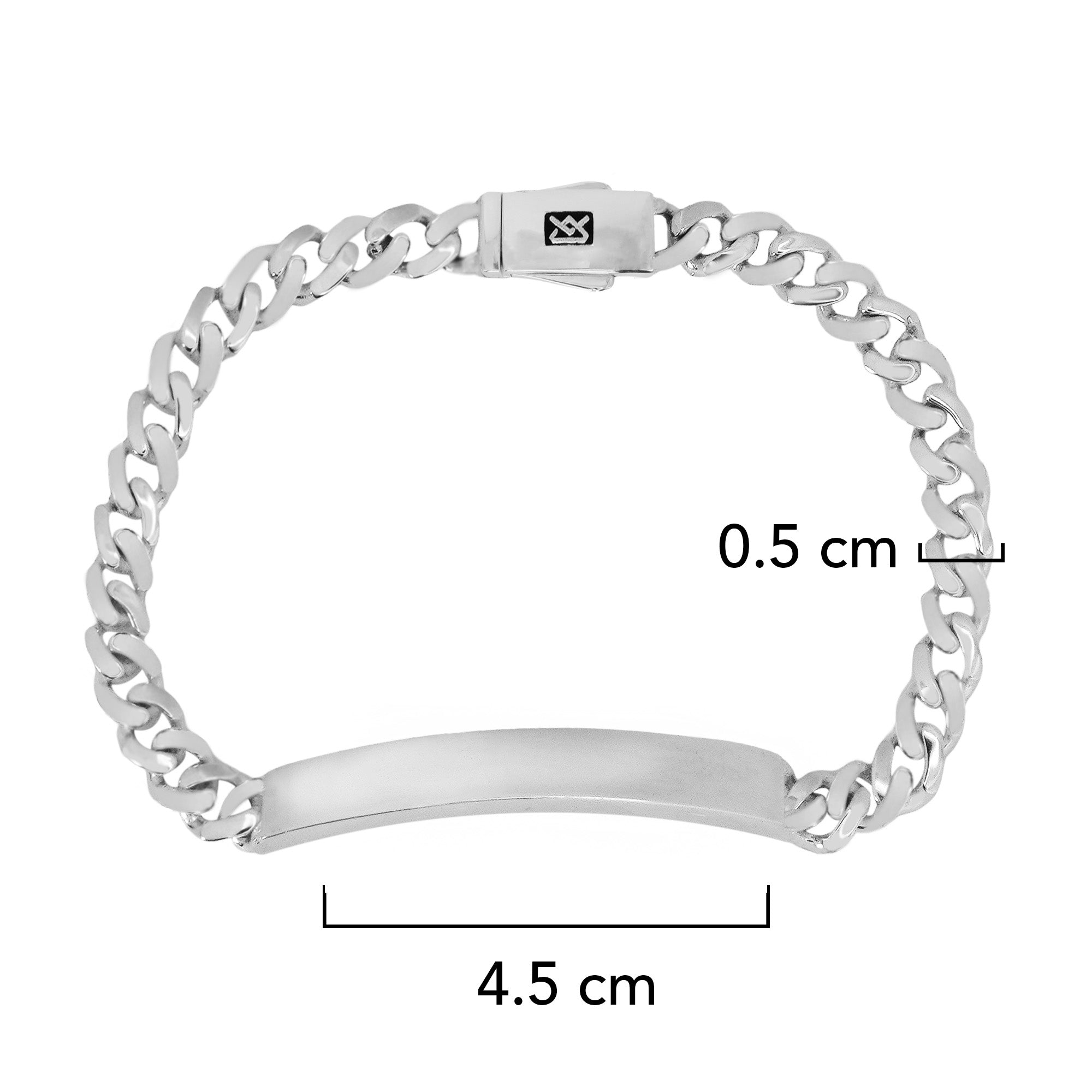 Esclava Inspirada Mónaco 5mm Cadena Cubana Lisa con brillo, Plata .925