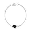Pulsera Osos 1:1 Oso Onix y Perla Natural Plata .925 con Baño de Rodio