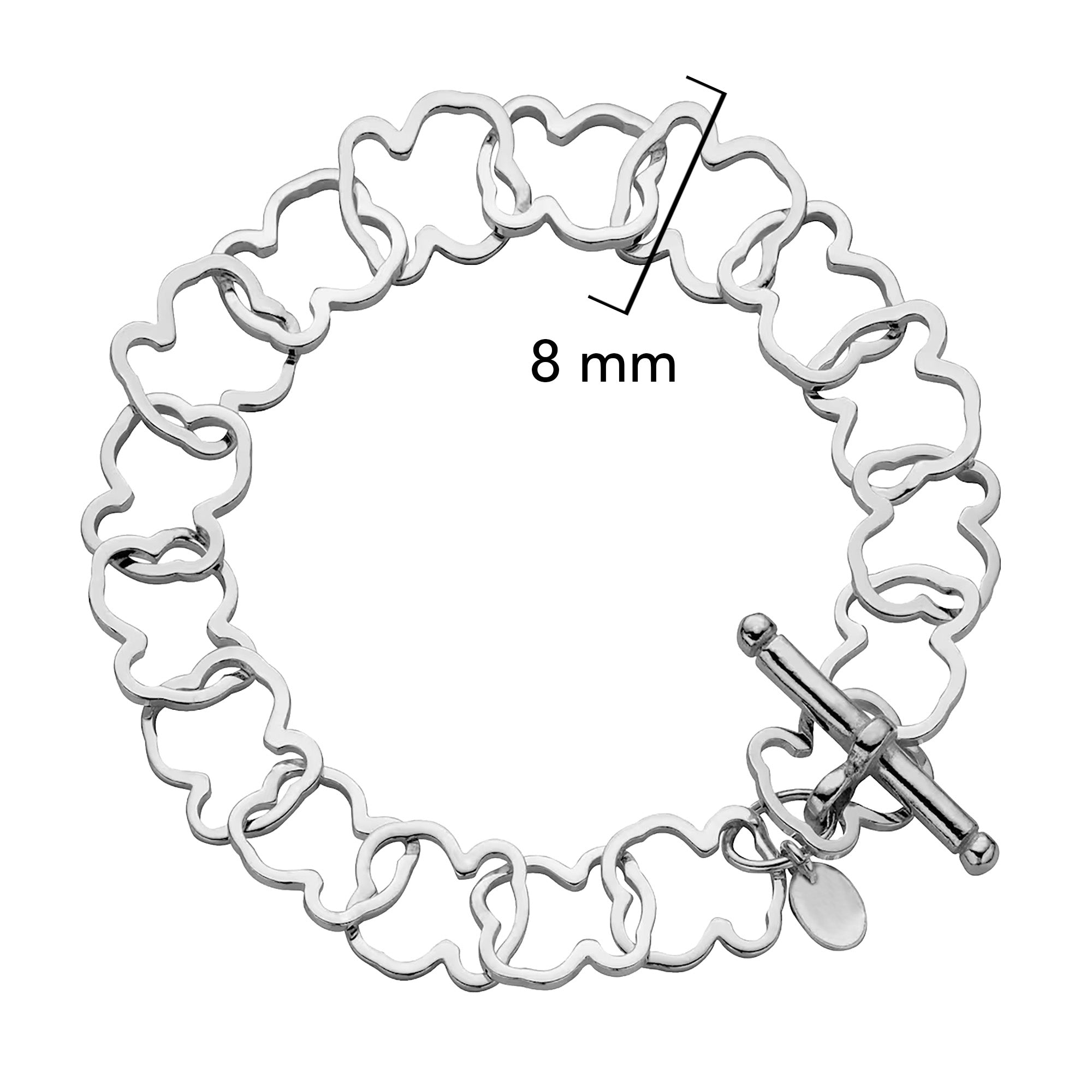 Pulsera Osos 1:1 Siluetas de Oso Plata .925 con Baño de Rodio