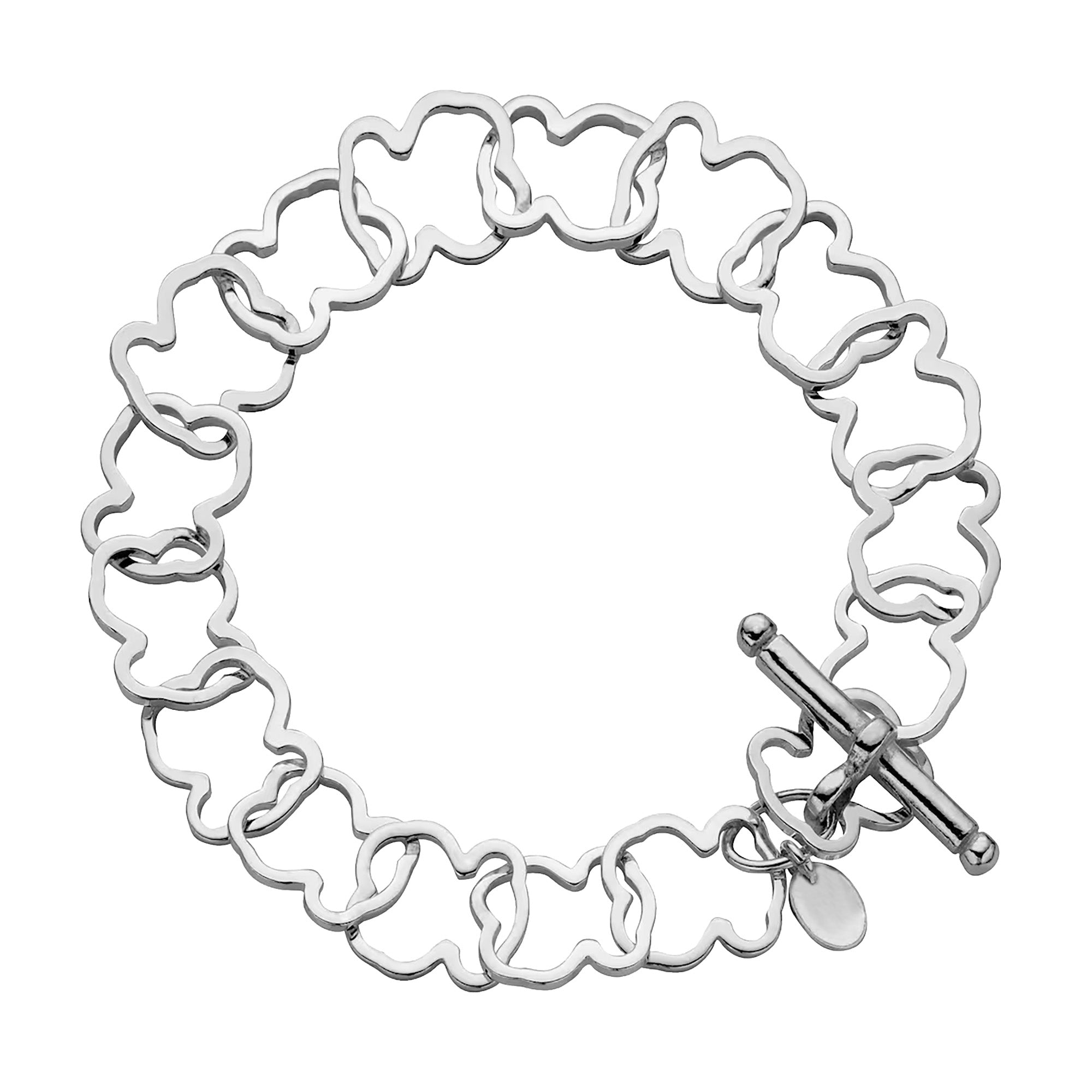 Pulsera Osos 1:1 Siluetas de Oso Plata .925 con Baño de Rodio