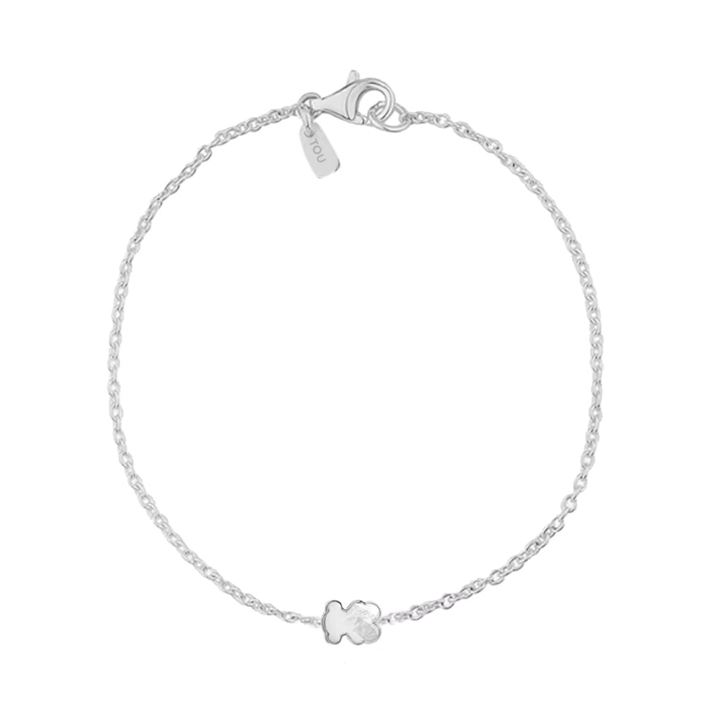 Pulsera Osos 1:1 Oso Chico Madre Perla Plata .925 con Baño de Rodio