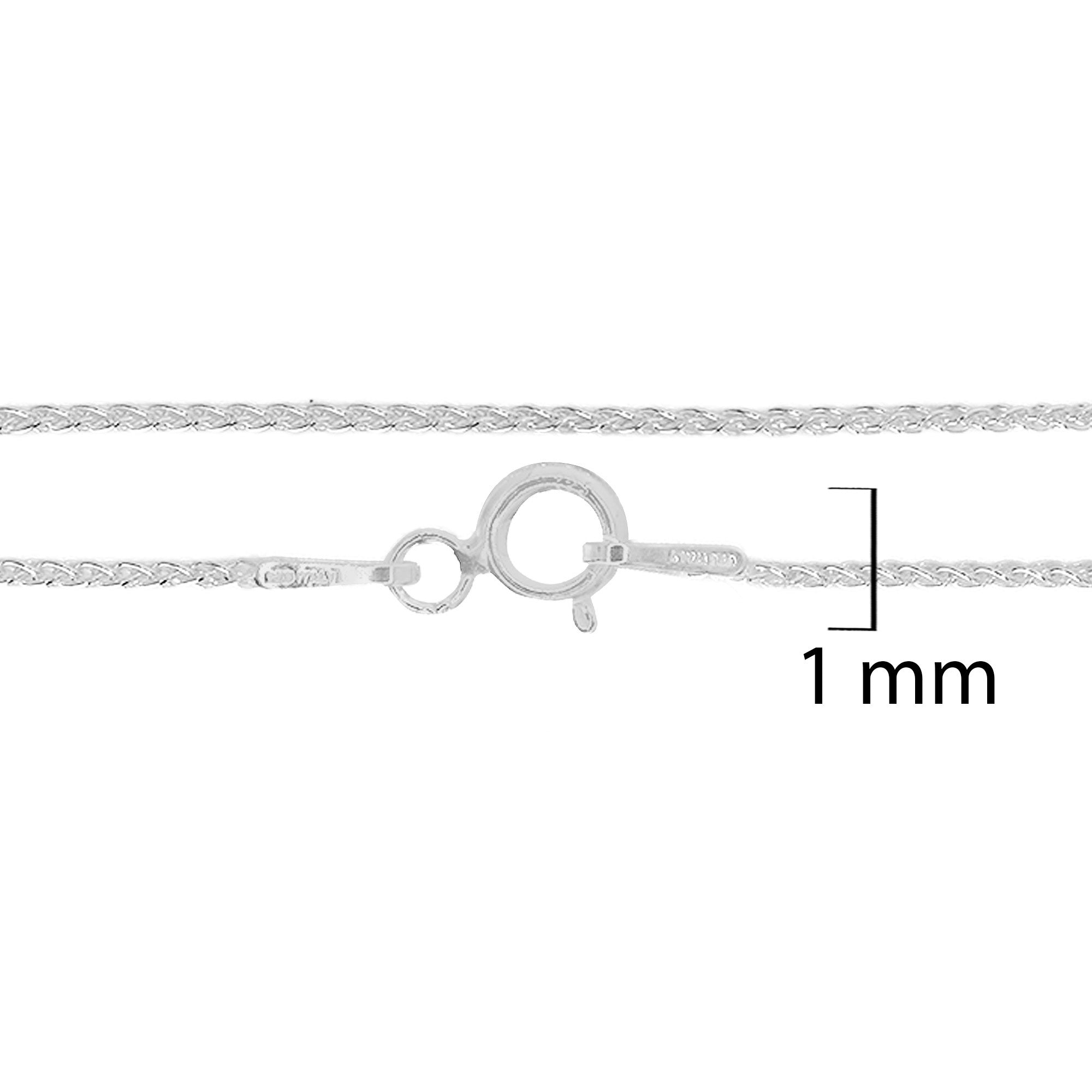Collar Espiga 1 mm, Plata .925