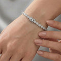 Pulsera Circonias Baguette con Micro Circonias Plata .925 con Baño de Rodio