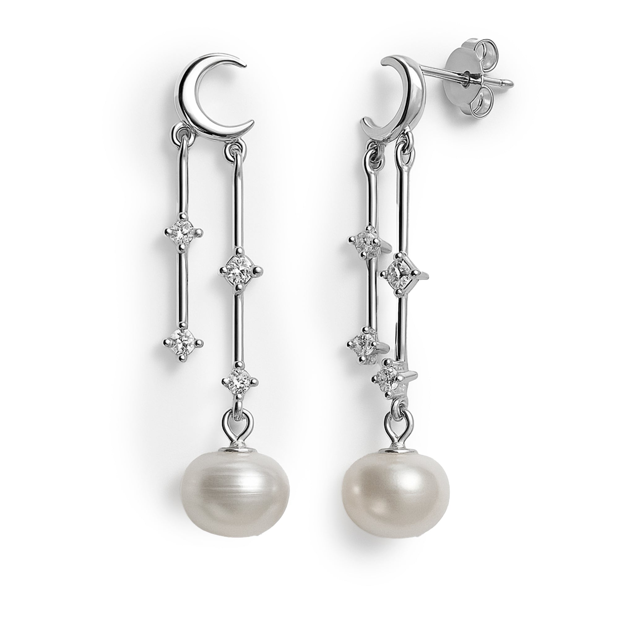 Arete perla Plata .925