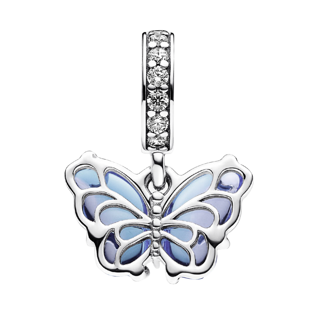 Charm Inspirado Pan 1:1 Mariposa con Micro Circonias Plata .925