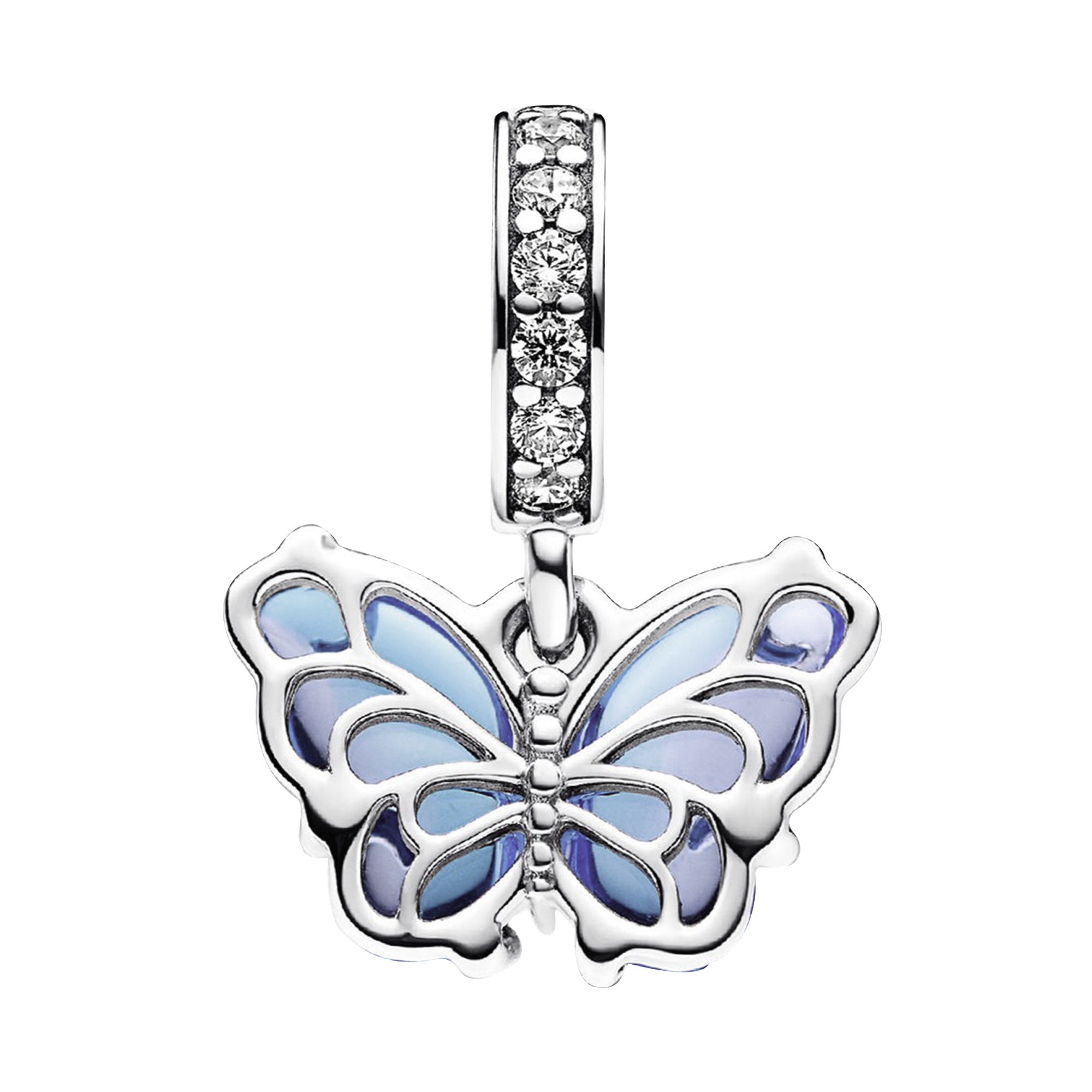 Charm Inspirado Pan 1:1 Mariposa con Micro Circonias Plata .925