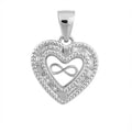 Dije de Corazón con Circonias e Infinito 2cm Plata .925