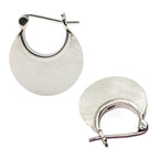 Arracada Media Luna Lisa con Piedra Natural de 2cm Plata .925